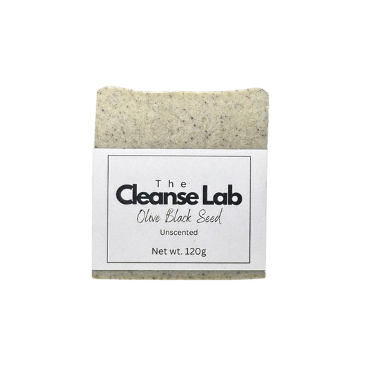 Olive oil soap bar with hab shifa black seed oil with ground black seeds natural front