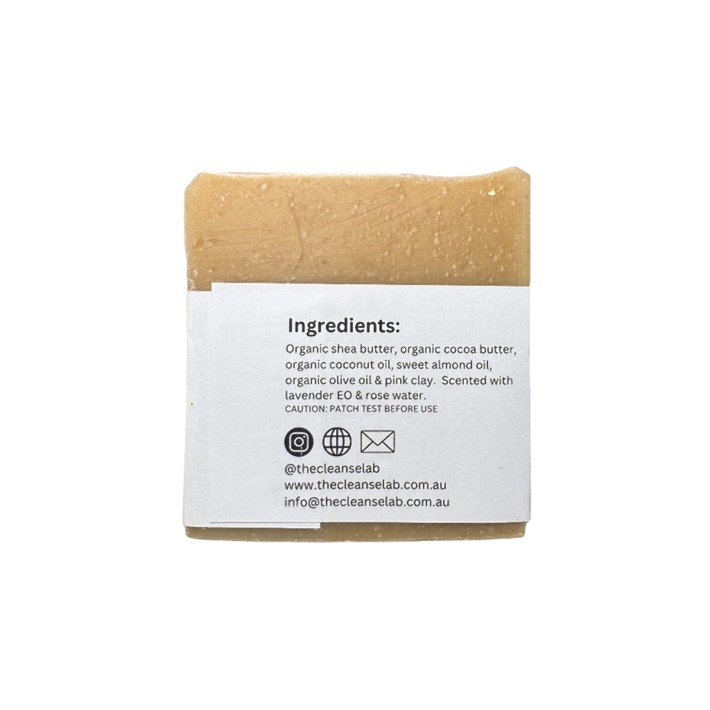 Pink clay natural soap back