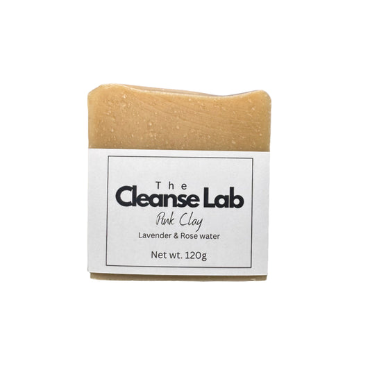 Pink clay natural soap front