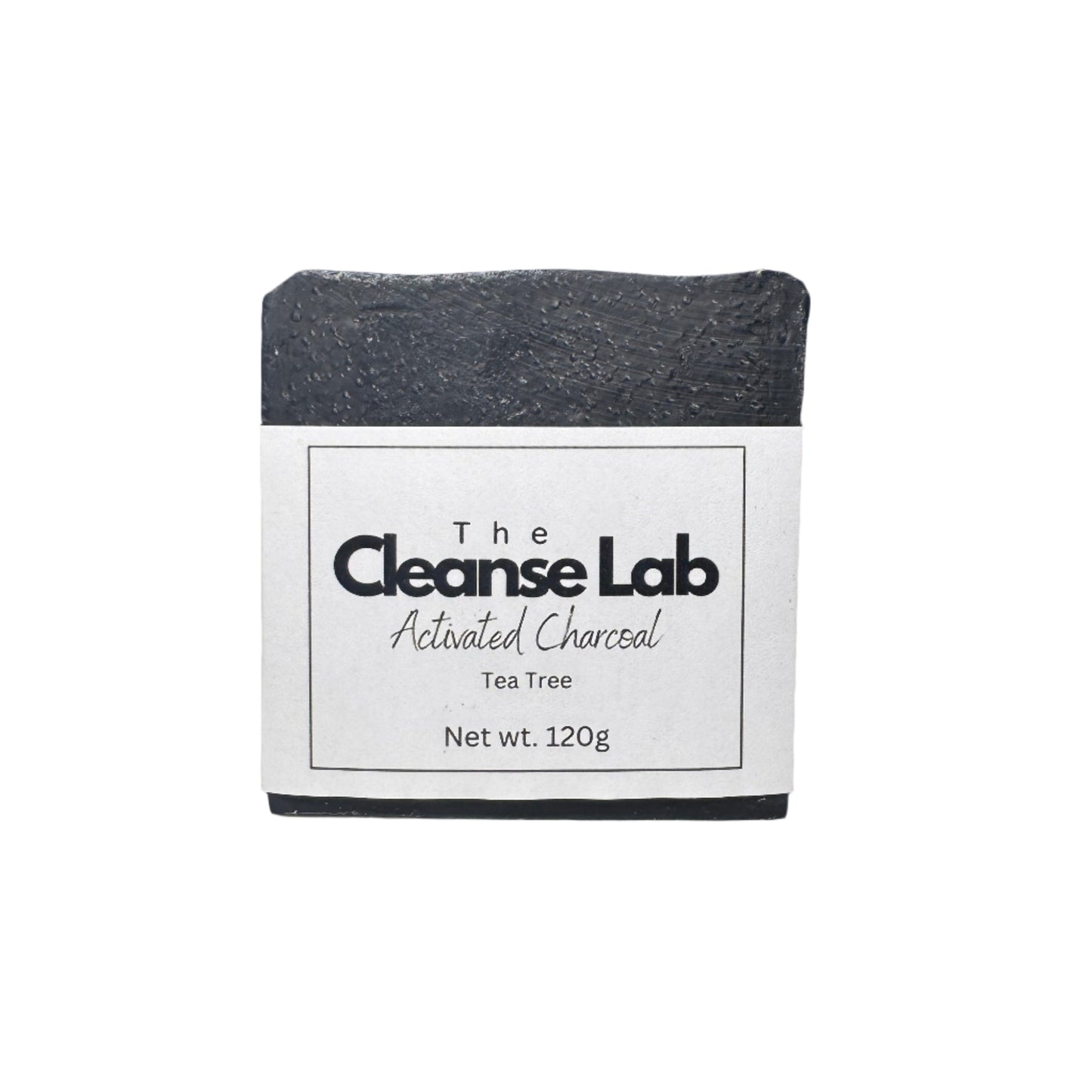 Activated charcoal natural soap with tea tree essential oil front